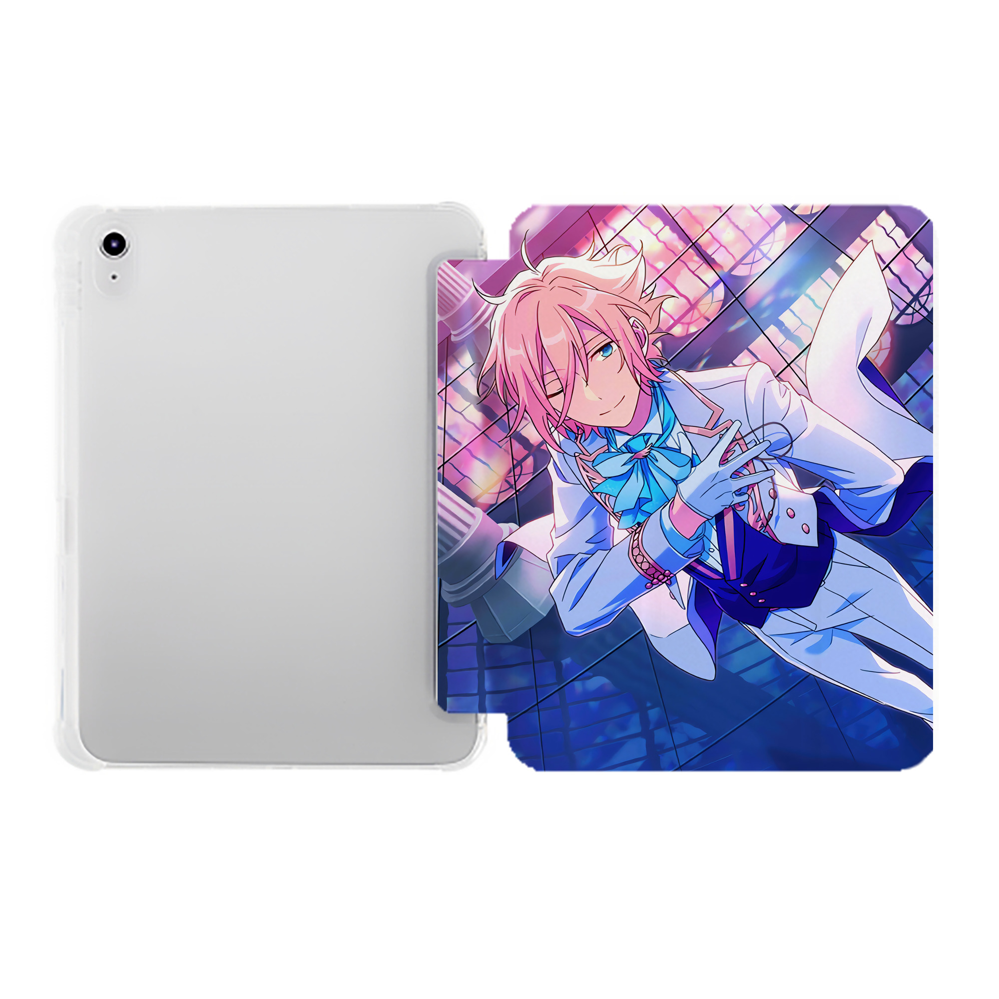 （画像用） あんさんぶるスターズ! Ensemble Stars IPad ケース ペン収納付き 三つ折りスタンド PUレザー×シリコン 対応機種9.5/10.5/10.9インチ